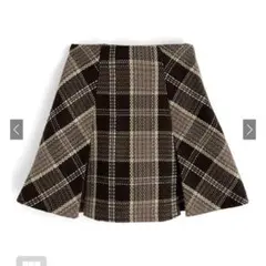 GRL インパン裏地付きチェック柄プリーツスカートtu963 ブラウン Sサイズ