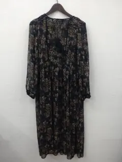 (12)ZARA BASIC 花柄 シフォンワンピース 長袖のサムネイル