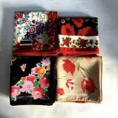 ［未使用］花柄ハンカチセット 4枚組