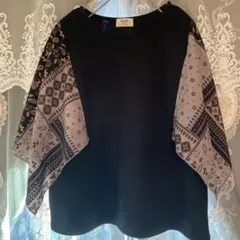 BEAMS HEART ★袖スカーフTシャツ 黒/ベージュ／グレー素敵です