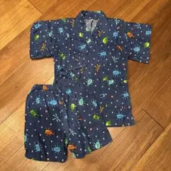 子供甚平　男の子　130cm カブトムシ　クワガタ 虫好き　7 8歳　男児浴衣