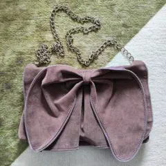 パープル リボン ショルダーバッグ