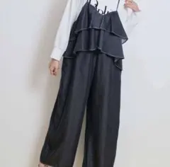 LHELBIE♡♡ブラックデニムフリルサロペットのサムネイル
