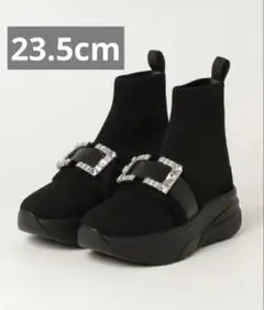 ＋diana プラスダイアナ クリスタルバックル ニットソックススニーカー