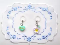 プルメリア ハートマカロン めじるしアクセサリー ＃68