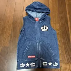 美品 BABYDOLL フード付きデニムベスト 100