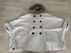 フード付きベージュポンチョコート　3way Mサイズ