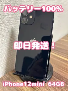 【純正BT100%】【即日発送！】iPhone12mini ブラック 64GB