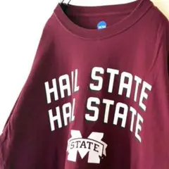 NCAA HAIL STATE YELL ロゴ Tシャツ L レッド 赤 古着のサムネイル
