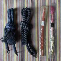 羽織用紐　着物　羽織紐　4組セット　紺　黒　ピンク　朱　和装小物