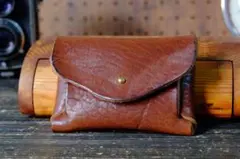 国産◆浅葱色ターコイズシュリンクレザー　ハンドメイドカードケース　名刺入れ