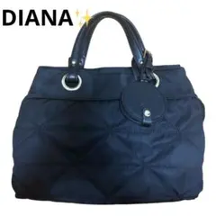 DIANAダイアナ 2wayキルティングハンドバッグ ブラック チャーム　ミラーのサムネイル