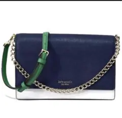 Kate Spade クロスボディバッグ ネイビー/ホワイト/グリーン