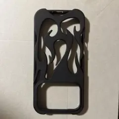 iPhone用 ファイヤーパターン ケース ブラック