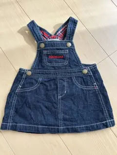 miki house デニム オーバーオール スカート　80cm