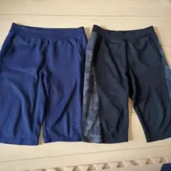 ユニクロ　ネイビー・ブラック ハーフパンツ 2点セット　XL