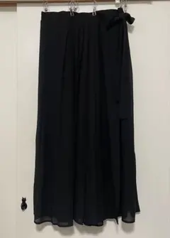 値下げ❗️シフォン 黒 ガウチョパンツ