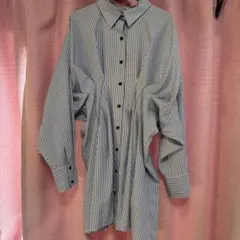 KBF ストライプウエストタックミニワンピース