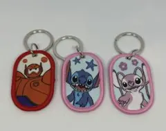 【3個セット】セリア　ディズニー　タグキーホルダー　スティッチ　ベイマックス