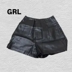 GRL フェイクレザー ショートパンツ ハイウエスト 美脚 ブラック 韓国 M