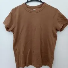 【な120】UNIQLOUクルーネックTシャツブラウンXLサイズのサムネイル