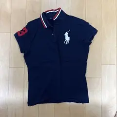 ネイビー ポロシャツ 刺繍ロゴ