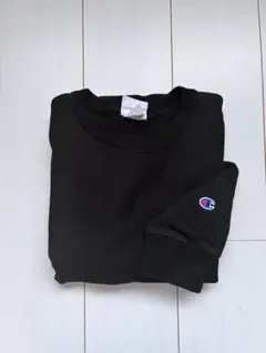 Champion ブラック クルーネックスウェット