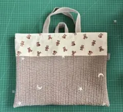 ハンドメイド　レッスンバッグ　ヌビ　くま　入園入学　　　男の子　星　韓国風