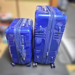 新品 スーツケース 2点セット ネイビー 拡張機能付き TSAロック搭載のサムネイル