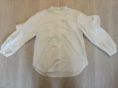 【美品】GU ジーユー　ラッフルスリーブブラウス　ホワイト　M