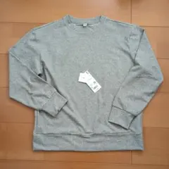 ★UNIQLO グレー ソフトニットフリース クールネック S★