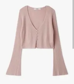 SNIDEL リブ編み ピンクカーディガン ONE SIZE