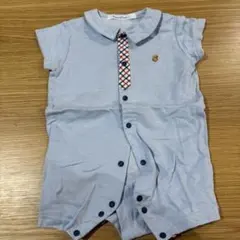 familiar ライトブルー ロンパース 80