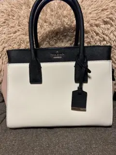 kate spade ホワイト ブラック トートバッグ
