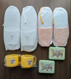 ディズニーランドホテル アメニティ缶、スリッパ、コップ