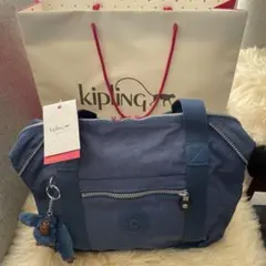 Kipling ショルダー&トートバッグ 青 キーホルダー付き
