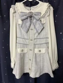 LIZ LISA リズリサ リボンツイードセットアップ white×blue