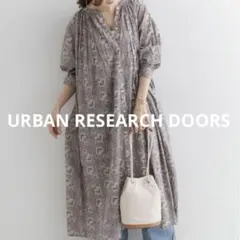 URBAN RESEARCH DOORS アラベスクギャザーワンピース　インド製