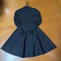 aiereal ブラック ワンピース　ニットワンピース　フリル　フレア　新品