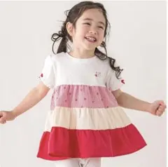 美品✨サイズ90 SLAP SLIP いちごチュニック 赤白 ギンガムチェック