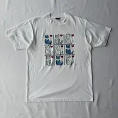 90’s Vintage 猫 ネコ ハート プリント USA製 Tシャツ Lのサムネイル