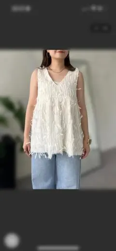 prose verse リボンフリンジVネックペプラムベスト