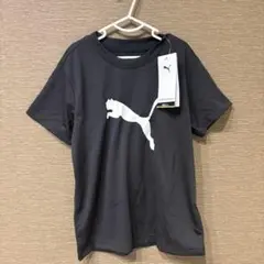 120 プーマ Tシャツ キッズ　黒　半袖　ロゴ ランニング
