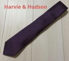 Harvie & Hudson ワインレッド ネイビー 幾何学模様 ネクタイ
