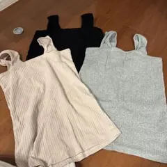 リブ編みタンクトップ3色セット