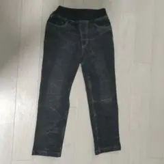 130cm ダークグレー スキニーパンツ デニム ゴムウエスト かっこいい