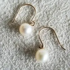 淡水パール♡未使用【ジュエルクローゼット】K10 パールピアス☆アガット 好きも