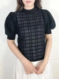 COCODEAL 黒 半袖ニット Mサイズ