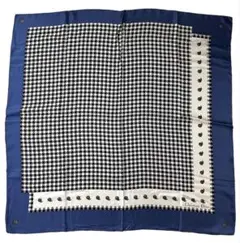 Dior ヴィンテージ　シルク　スカーフ　千鳥柄　86×87.5cm 中古