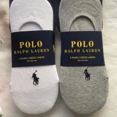 ポロラルフローレン レディースフットカバー 靴下 白3足とグレー3足の2セット